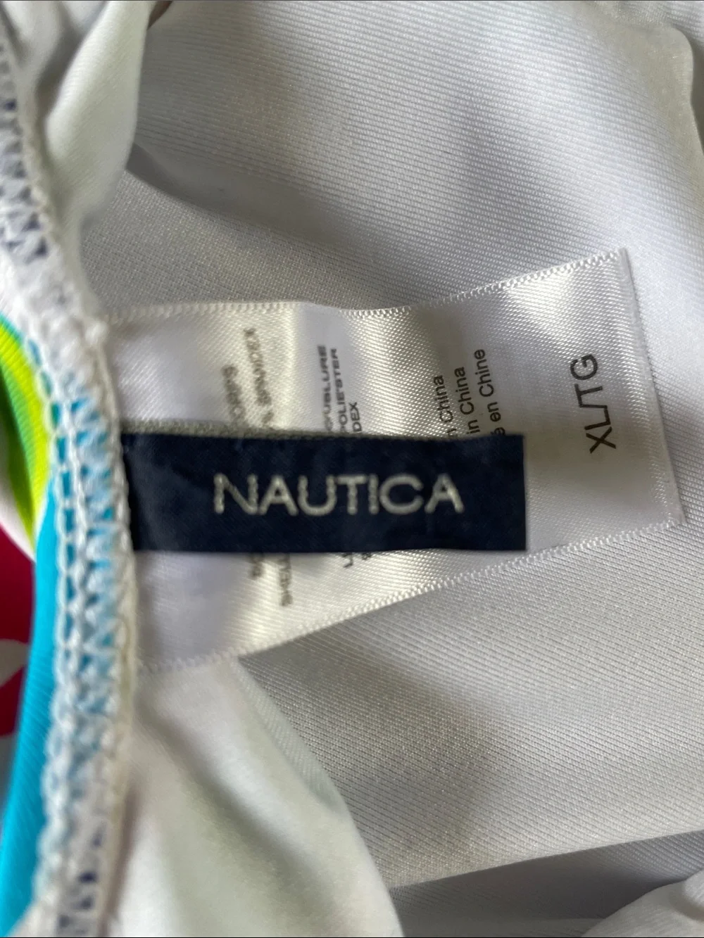 NAUTICA Vibrant Tropical Print One Piece COCKTAIL Crossback Swimsuit XL